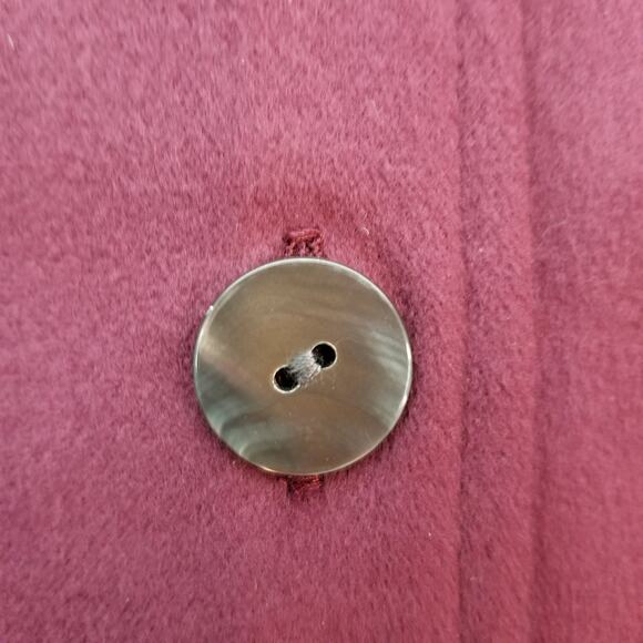 J. Jill Pure Jill Fleece Button Up Sweater Coat Burgundy Wine Size M Medium - Picture 8 of 9